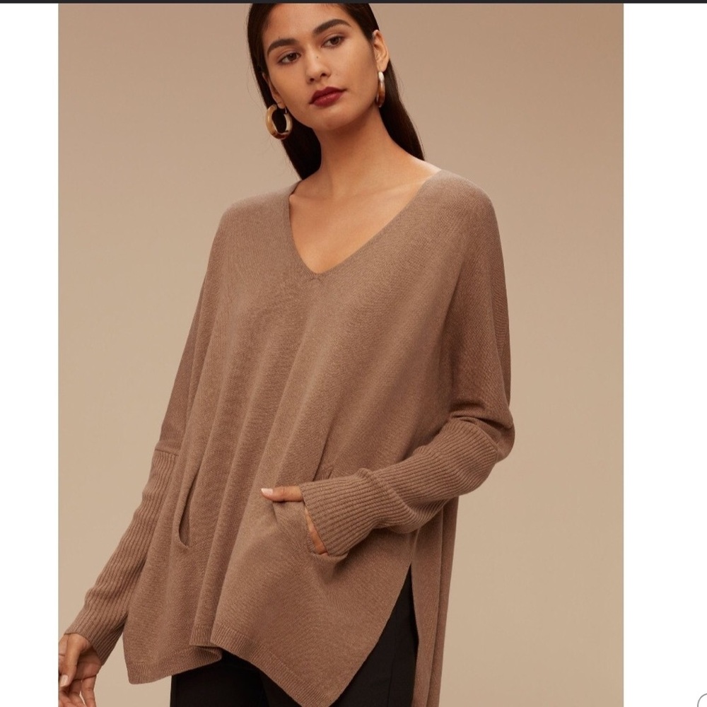 Babaton Baylor Knit Vneck Sweater with Pockets